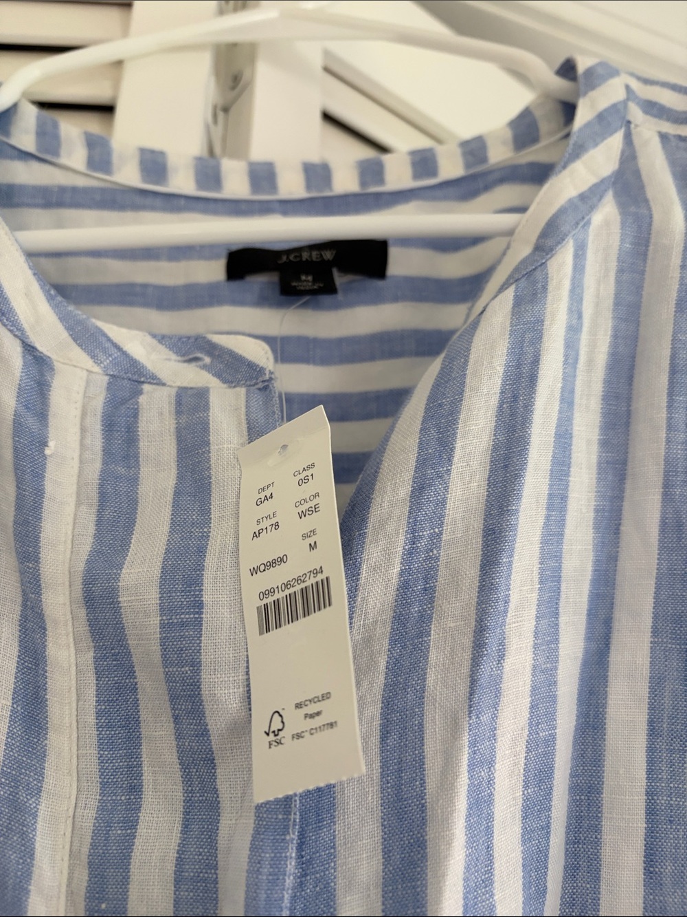 Blue & White Striped Tie-Waist Women's Dress - Picture 3 of 3